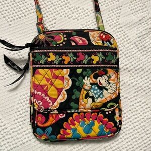 Vera Bradley Disney Parks Midnight with Mickey Floral Crossbody Bag Multicolor